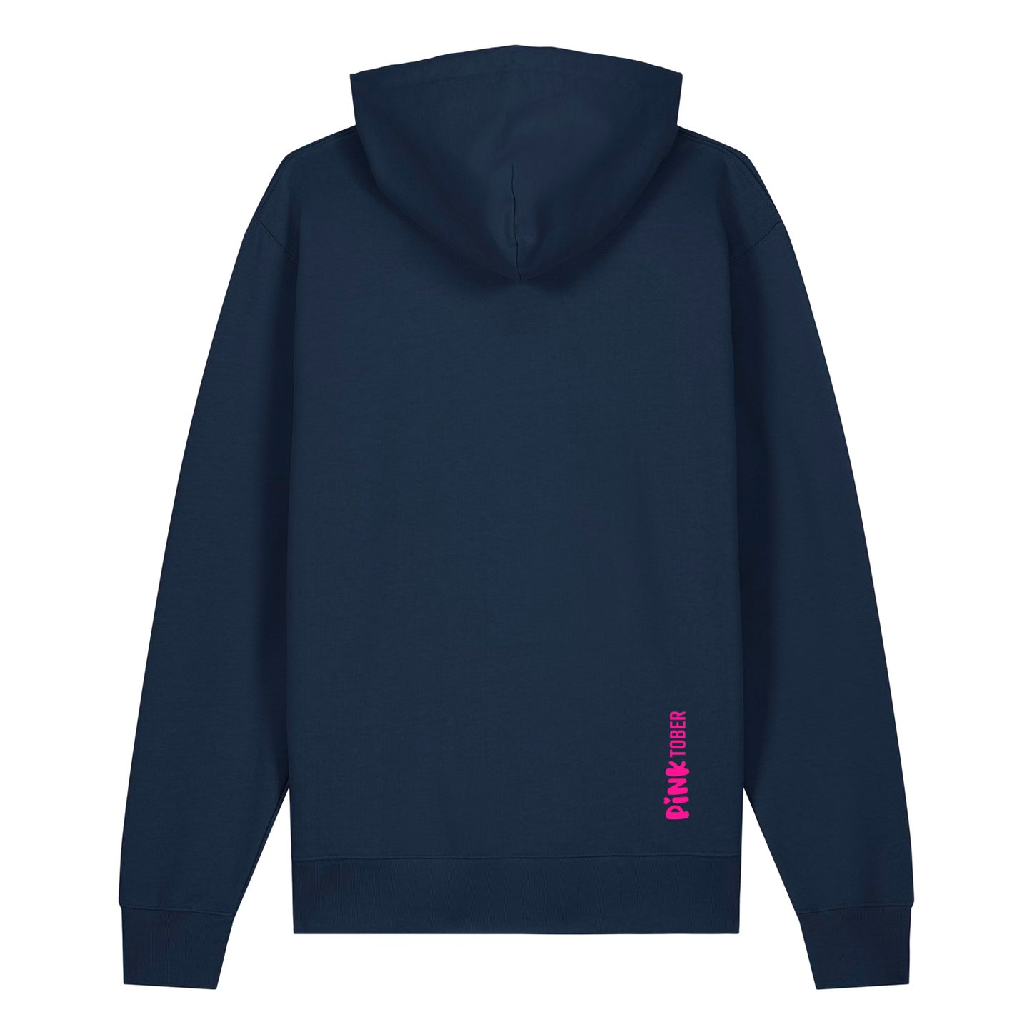 Detailansicht vom Pinktober Hoodie hinten mit Logo.