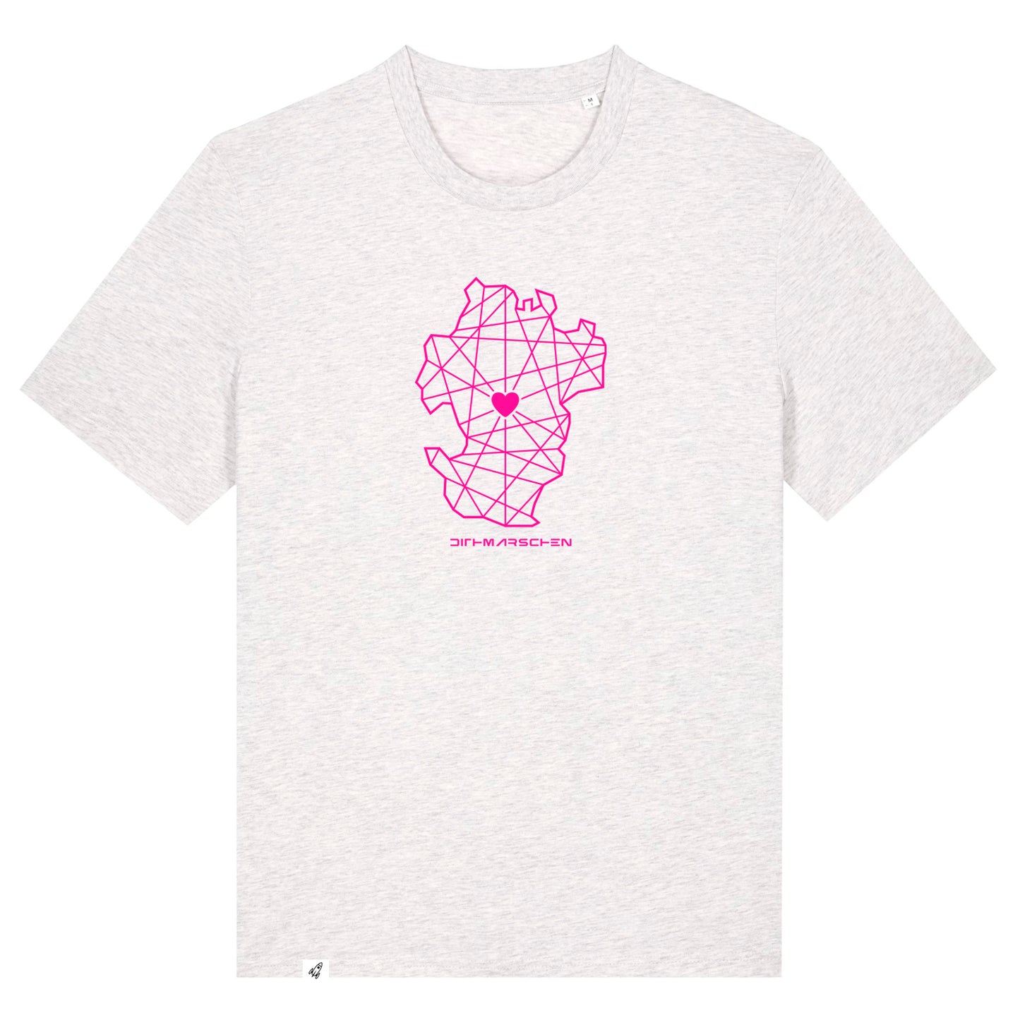 Hellgraues Unisex T-Shirt aus der Pinktober Kollektion mit Dithmarschen Motiv.