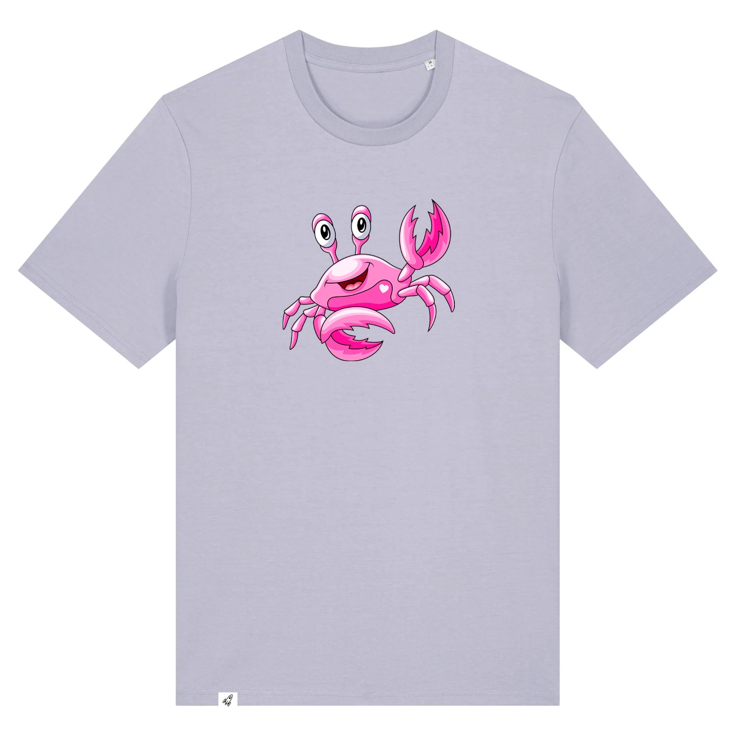 Violettes Unisex T-Shirt aus der Pinktober Kollektion mit Krebs Motiv.