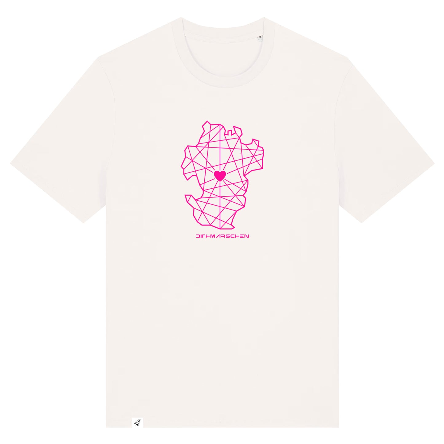 Altweißes Unisex T-Shirt aus der Pinktober Kollektion mit Dithmarschen Motiv.