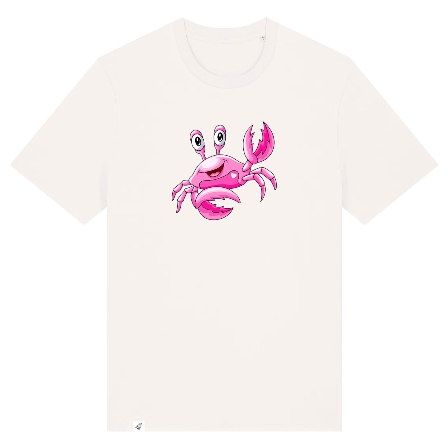 Altweißes Unisex T-Shirt aus der Pinktober Kollektion mit Krebs Motiv.