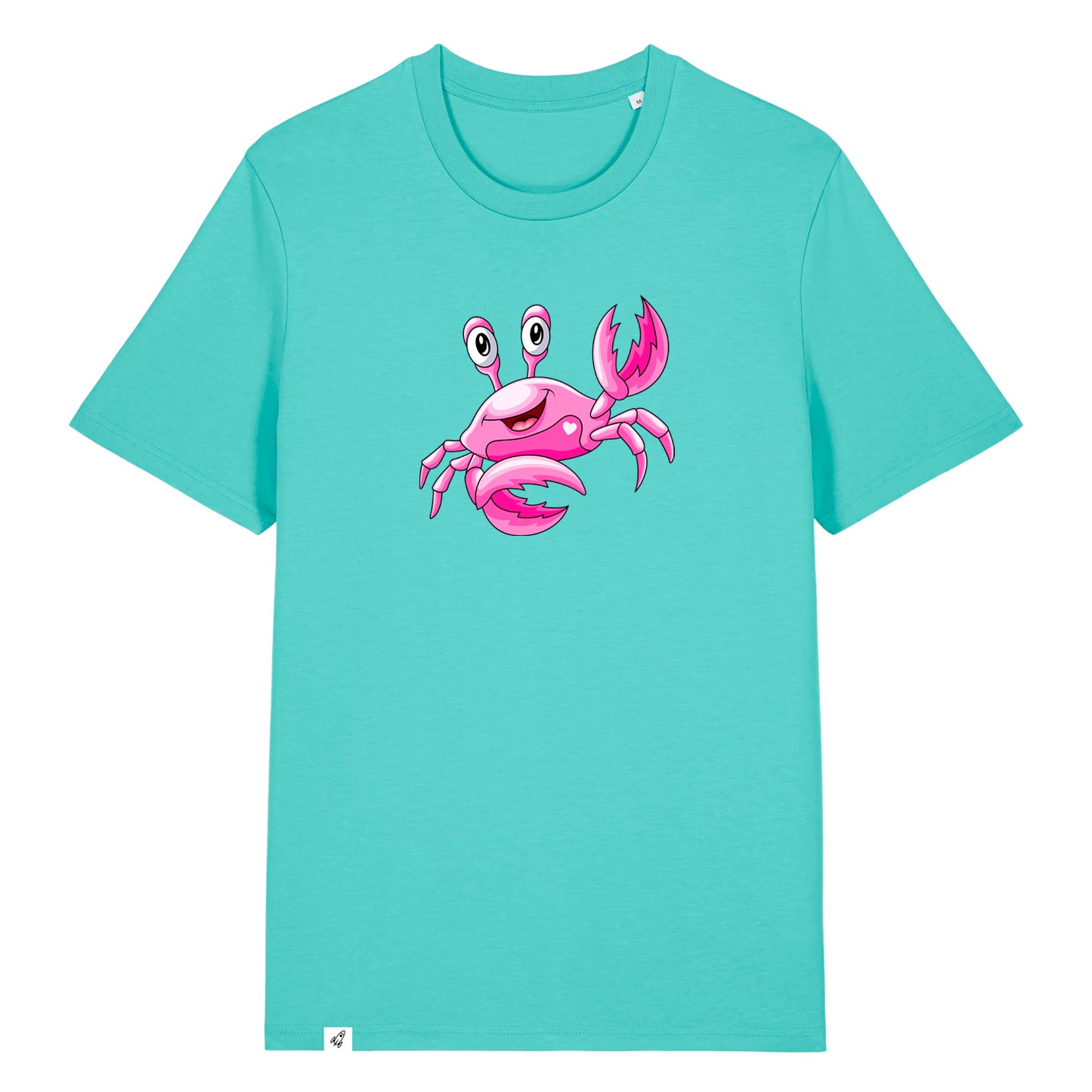 Hellblaues Unisex T-Shirt aus der Pinktober Kollektion mit Krebs Motiv.
