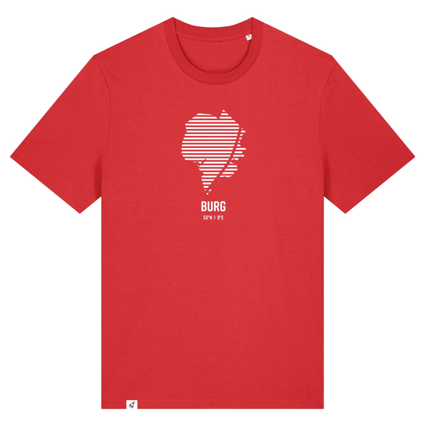 T-Shirt (Unisex / NORMAL) Burg Streifen weiß