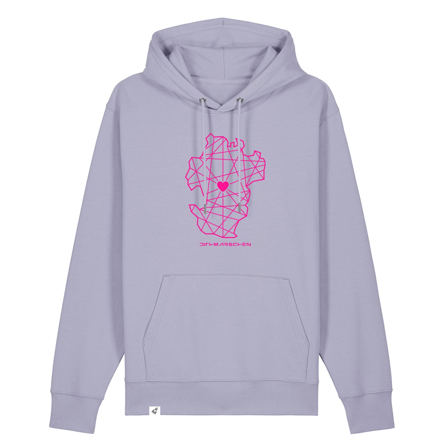 Violetter Unisex Hoodie aus der Pinktober Kollektion mit Dithmarschen Motiv.