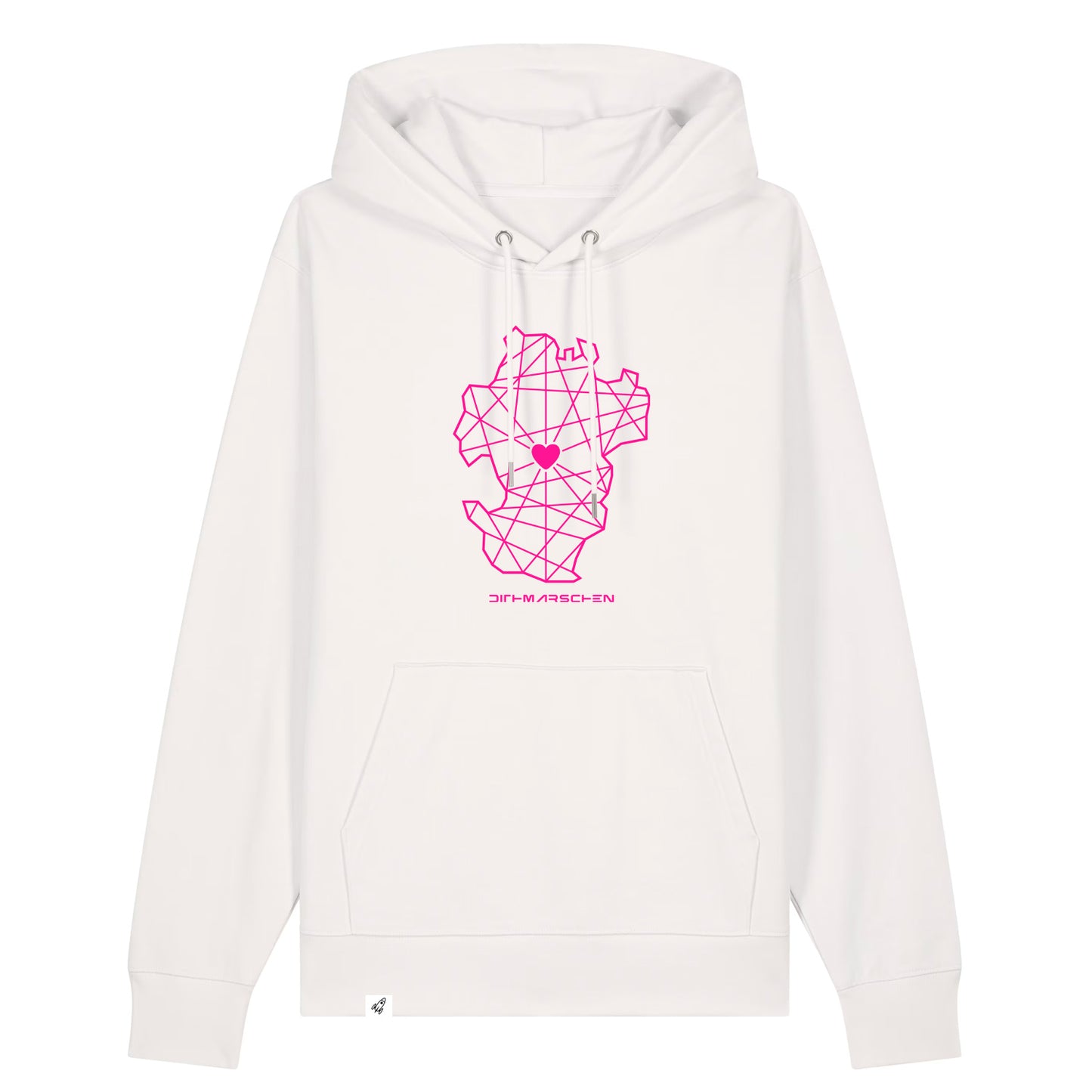 Altweißer Unisex Hoodie aus der Pinktober Kollektion mit Dithmarschen Motiv.