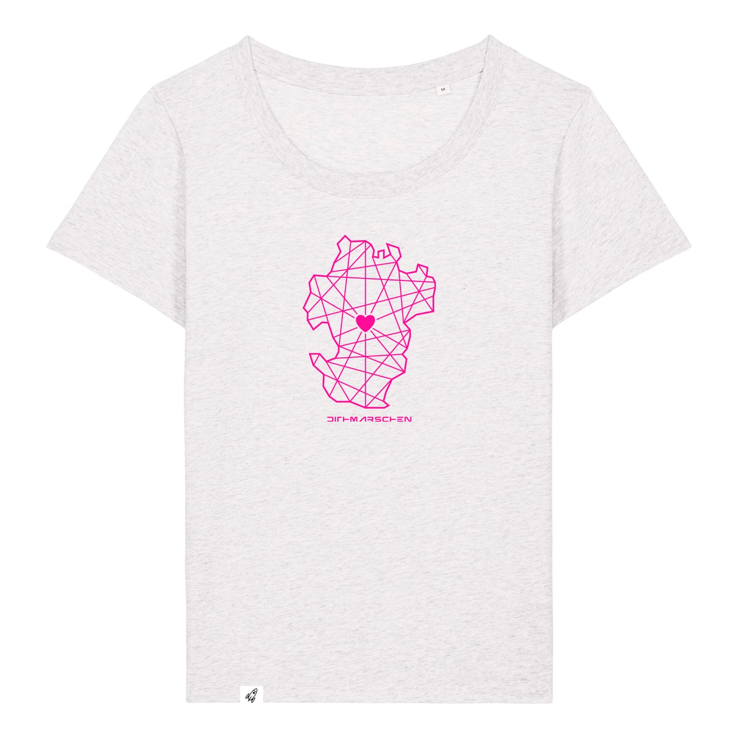 Hellgraues Damen T-Shirt aus der Pinktober Kollektion mit Dithmarschen Motiv.