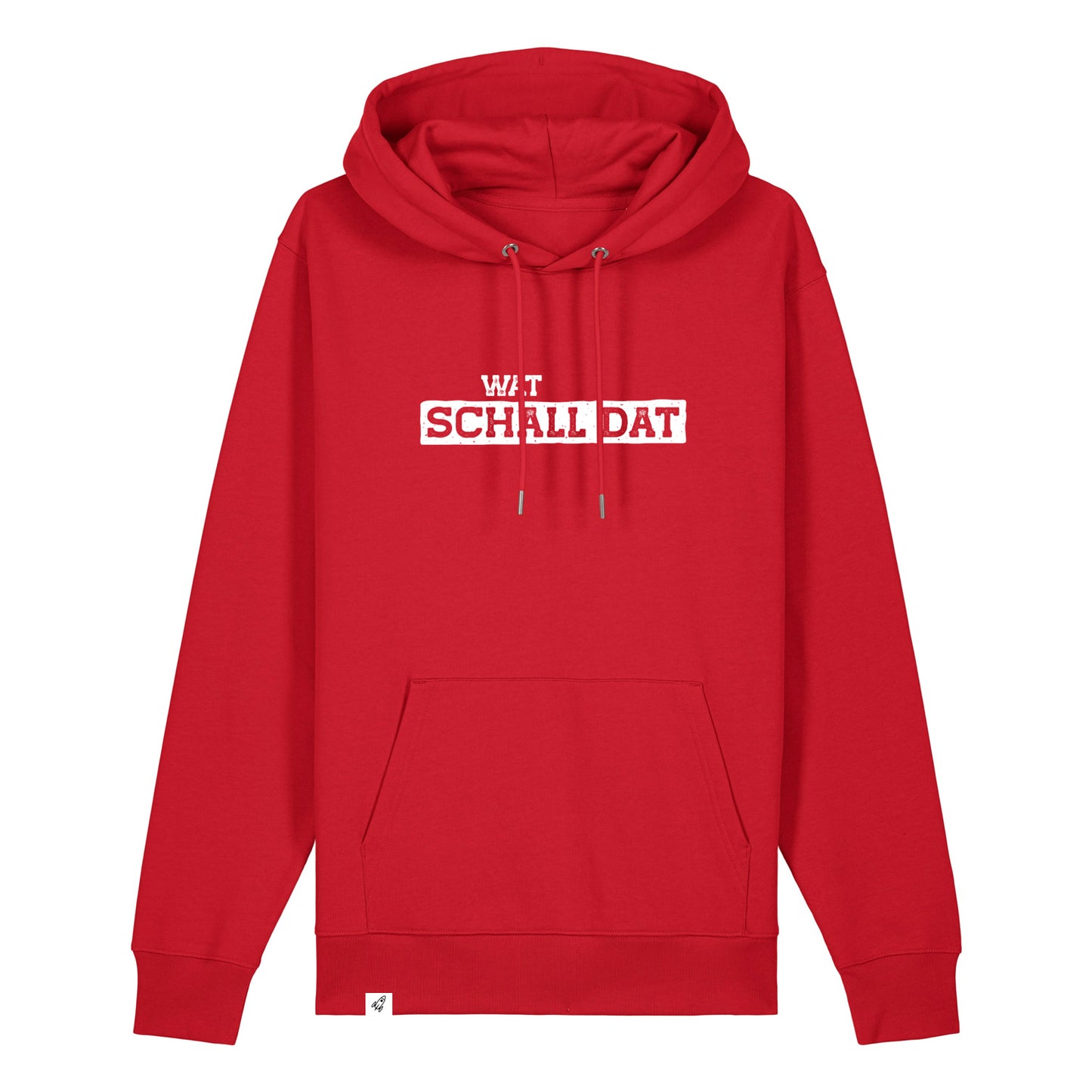 Hoodie in Rot mit dem Spruch Wat schall dat.
