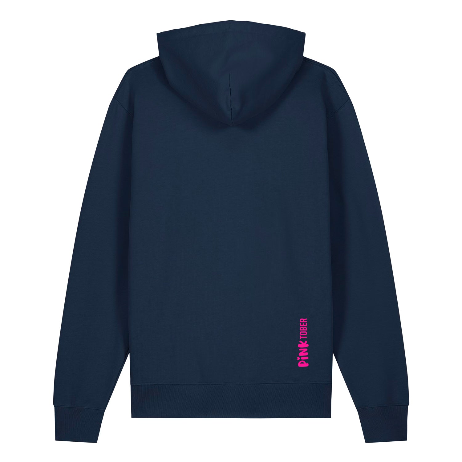 Detailansicht vom Pinktober Hoodie hinten mit Logo.