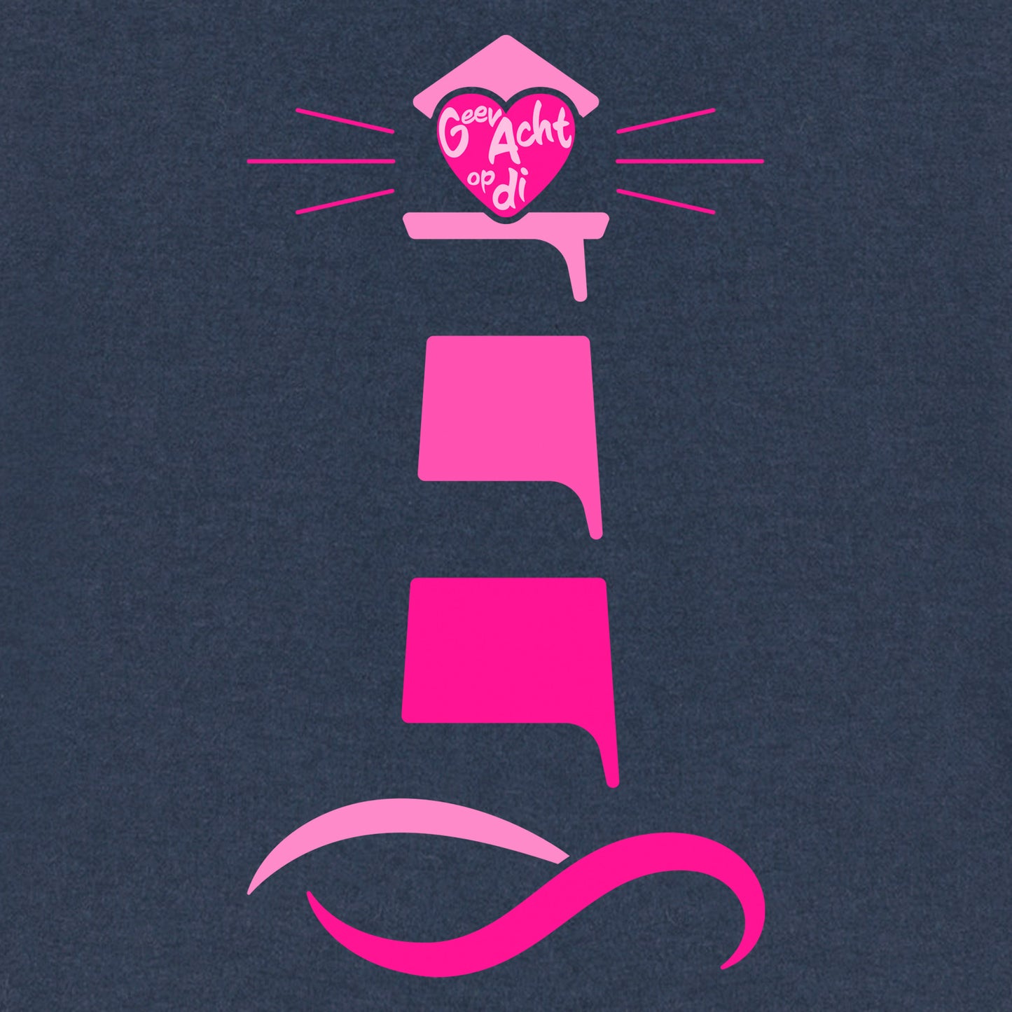 Ansicht aus der Pinktober Kollektion mit Leuchtturm Motiv.