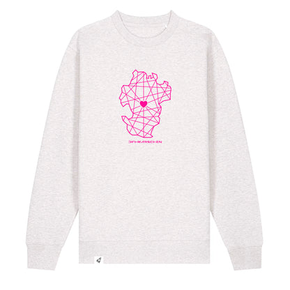 Hellgrauer Unisex Sweater aus der Pinktober Kollektion mit Dithmarschen Motiv.