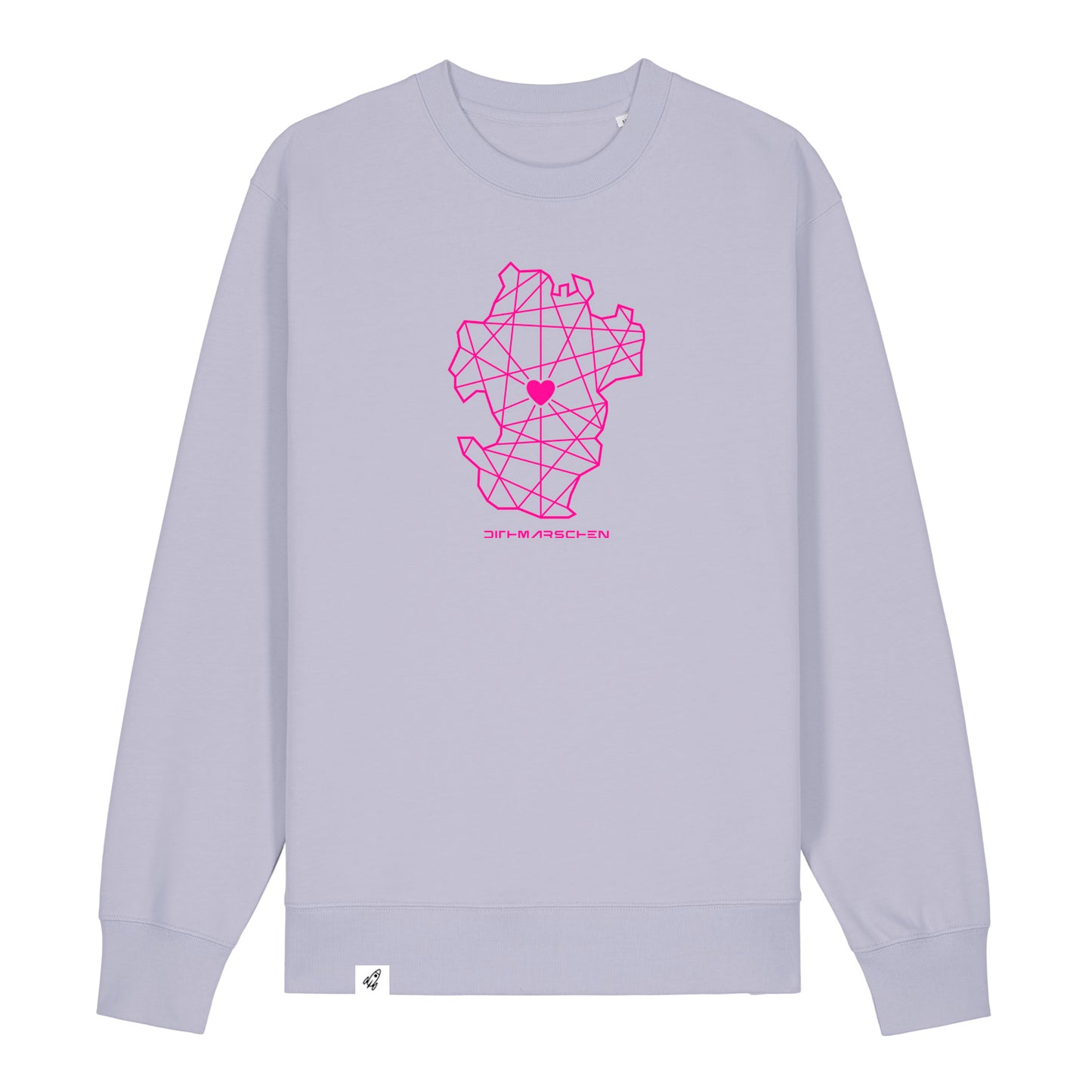 Violetter Unisex Sweater aus der Pinktober Kollektion mit Dithmarschen Motiv.
