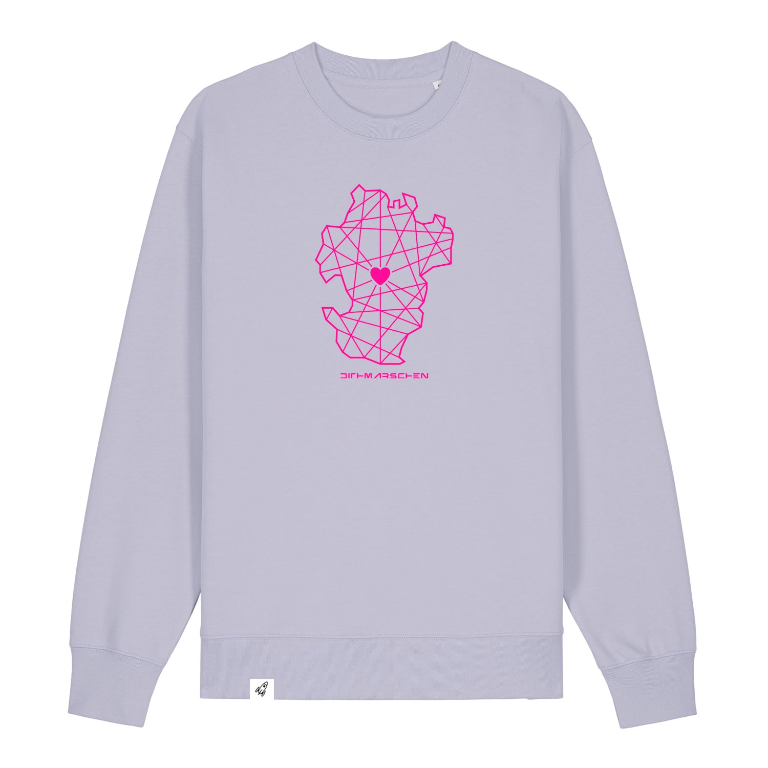 Violetter Unisex Sweater aus der Pinktober Kollektion mit Dithmarschen Motiv.
