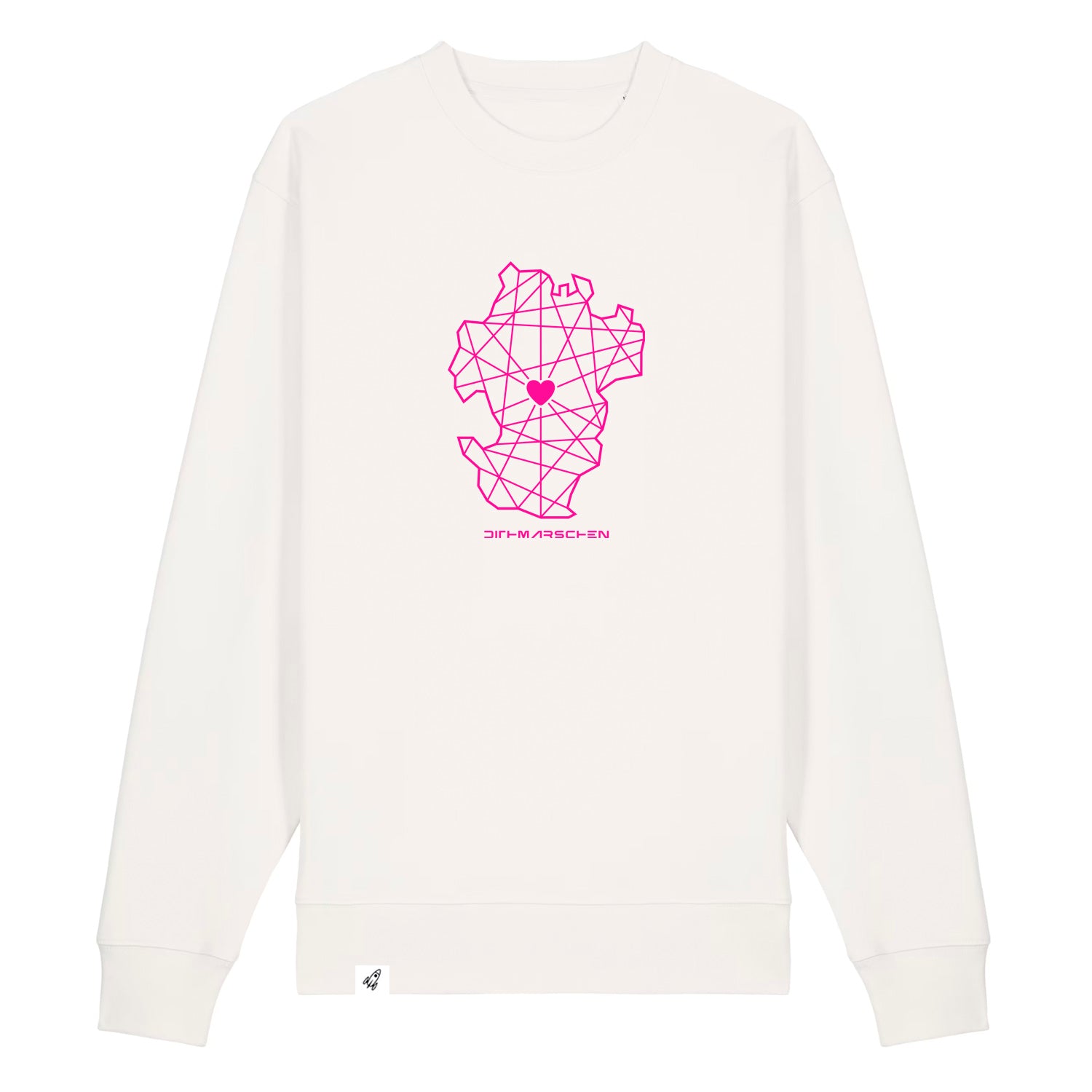 Altweißer Unisex Sweater aus der Pinktober Kollektion mit Dithmarschen Motiv.