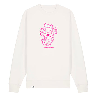 Altweißer Unisex Sweater aus der Pinktober Kollektion mit Dithmarschen Motiv.