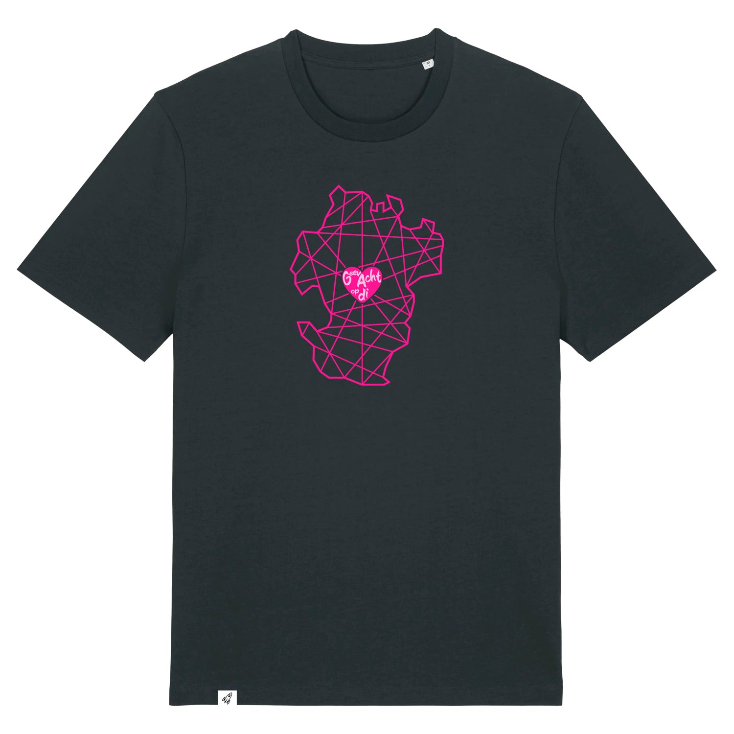 Schwarzes Unisex T-Shirt aus der Pinktober Kollektion mit Dithmarschen Motiv.