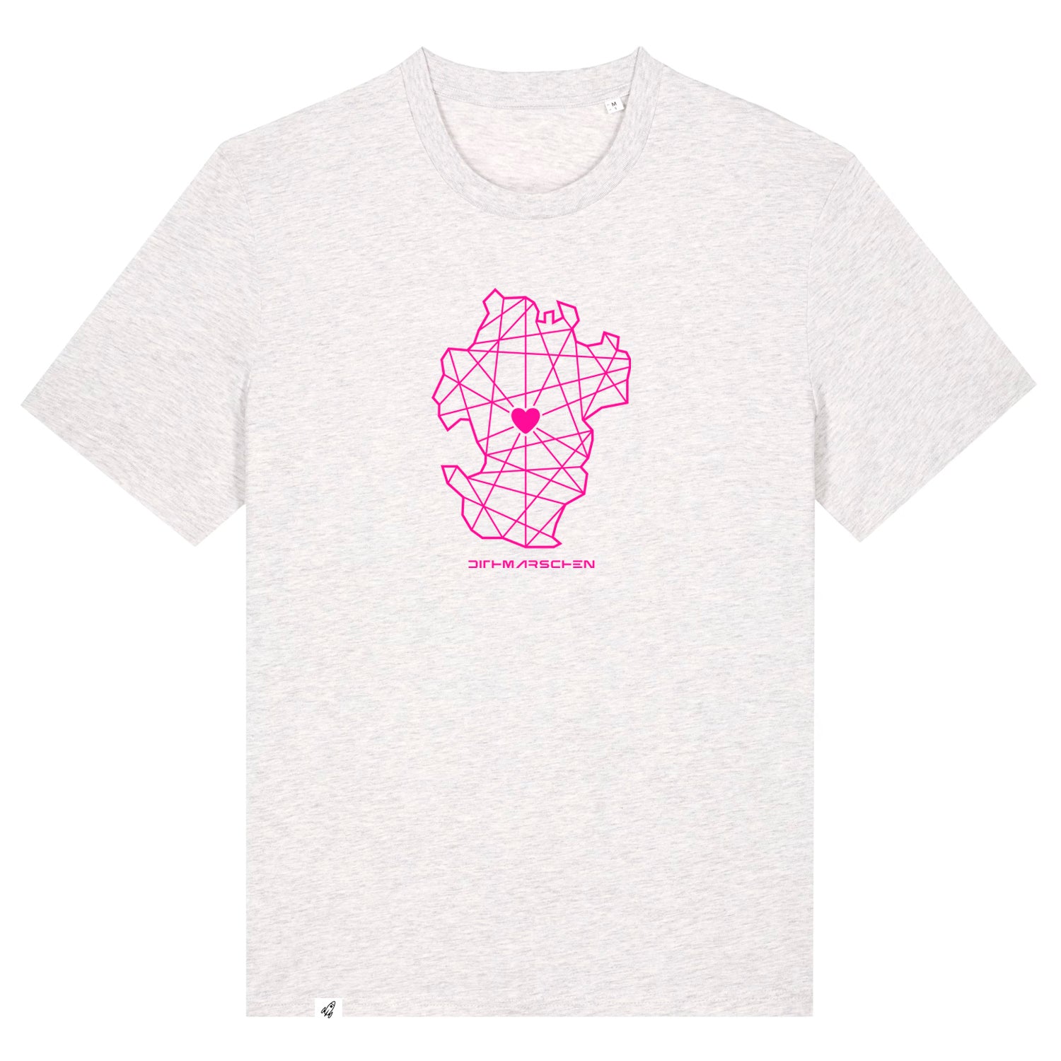 Hellgraues Unisex T-Shirt aus der Pinktober Kollektion mit Dithmarschen Motiv.