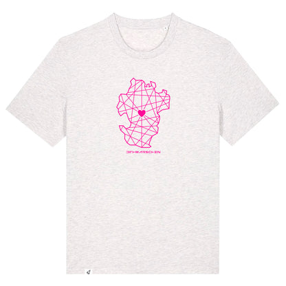 Hellgraues Unisex T-Shirt aus der Pinktober Kollektion mit Dithmarschen Motiv.