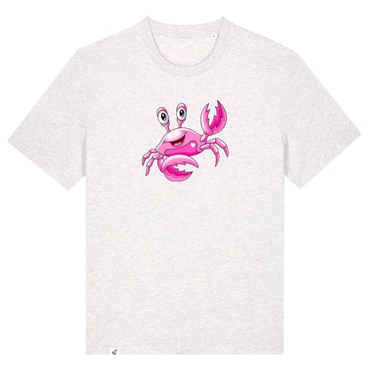 Hellgraues Unisex T-Shirt aus der Pinktober Kollektion mit Krebs Motiv.