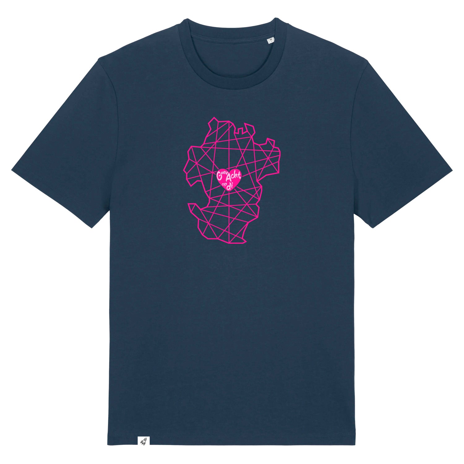 Dunkelblaues Unisex T-Shirt aus der Pinktober Kollektion mit Dithmarschen Motiv.