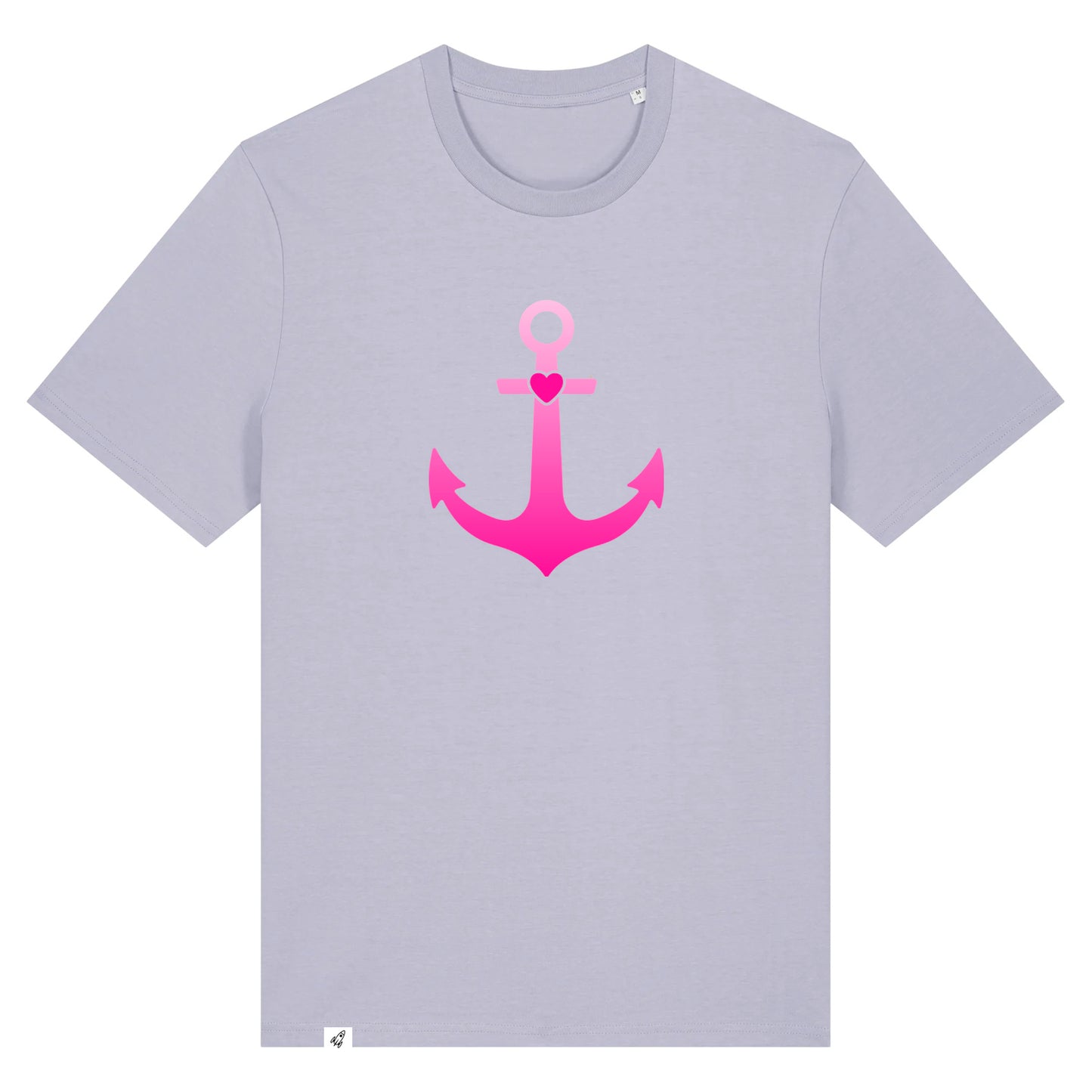 Violettes Unisex T-Shirt aus der Pinktober Kollektion mit Anker Motiv.