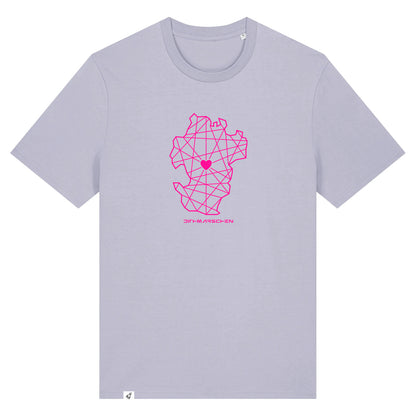 Violettes Unisex T-Shirt aus der Pinktober Kollektion mit Dithmarschen Motiv.