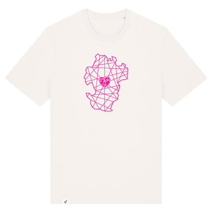 Altweißes Unisex T-Shirt aus der Pinktober Kollektion mit Dithmarschen Motiv.