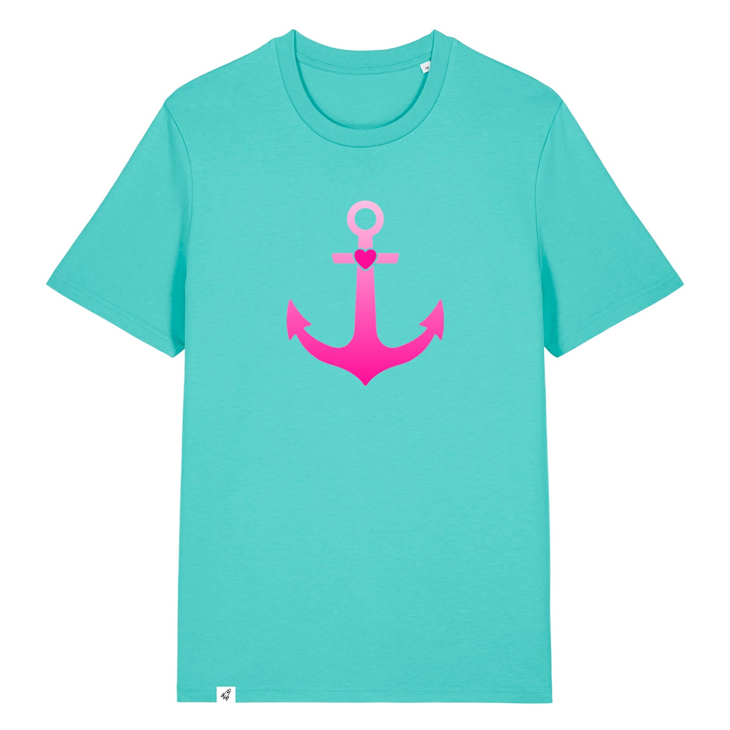 Hellblaues Unisex T-Shirt aus der Pinktober Kollektion mit Anker Motiv.