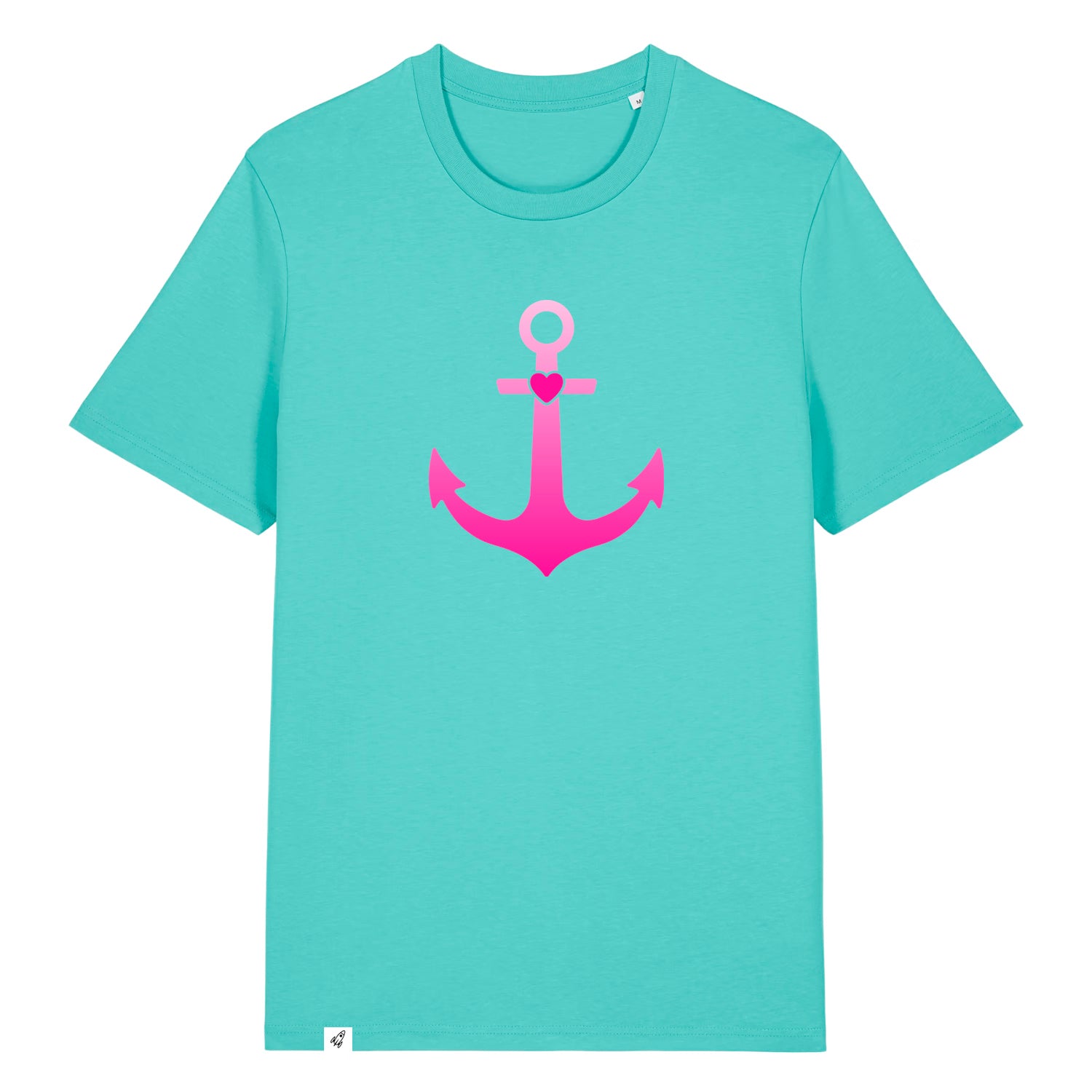 Hellblaues Unisex T-Shirt aus der Pinktober Kollektion mit Anker Motiv.