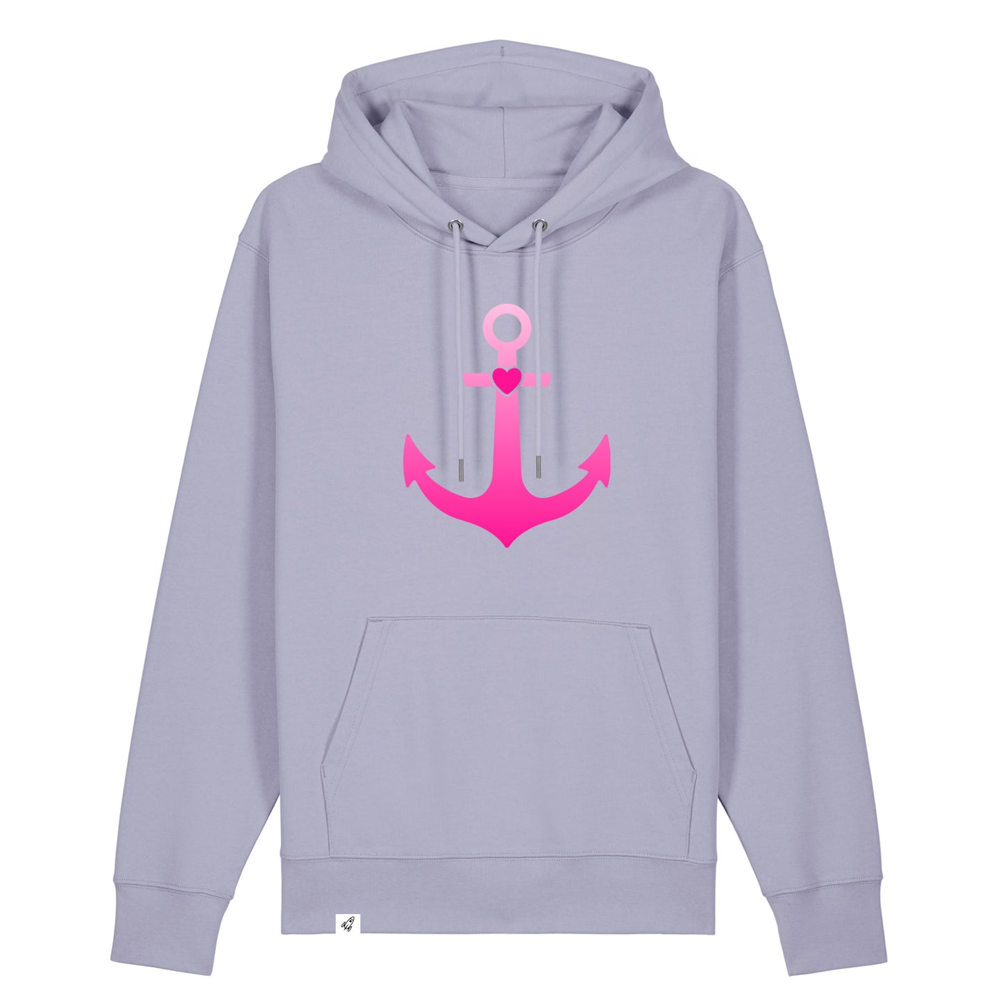 Violetter Unisex Hoodie aus der Pinktober Kollektion mit Anker Motiv.
