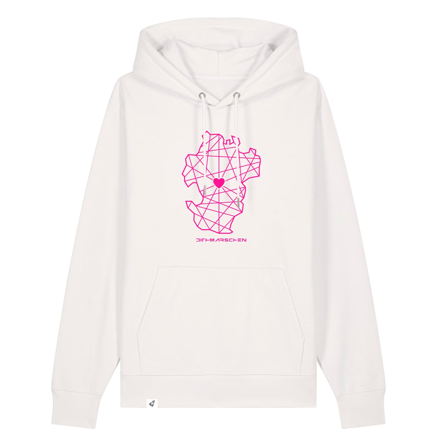 Altweißer Unisex Hoodie aus der Pinktober Kollektion mit Dithmarschen Motiv.