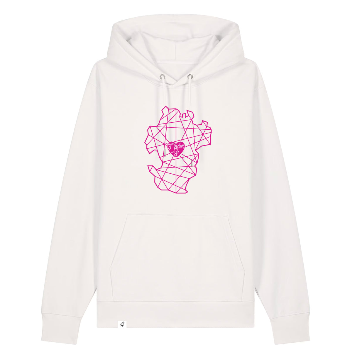 Altweißer Unisex Hoodie aus der Pinktober Kollektion mit Dithmarschen Motiv.
