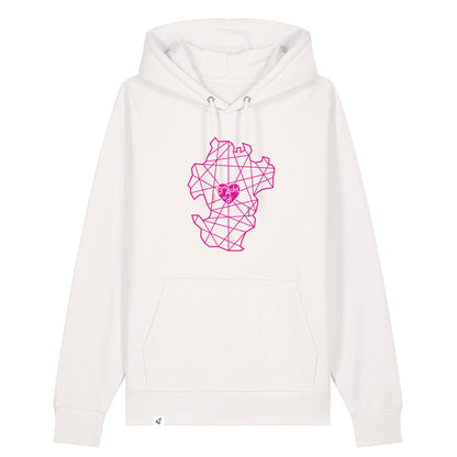 Altweißer Unisex Hoodie aus der Pinktober Kollektion mit Dithmarschen Motiv.