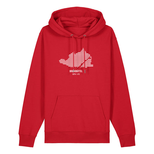 Hoodie (Unisex / WEIT) Brunsbütttel Streifen weiß