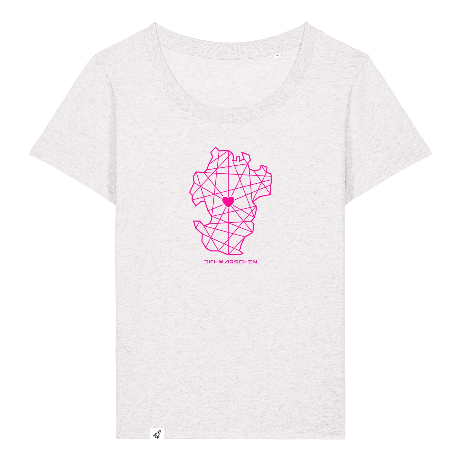 Hellgraues Damen T-Shirt aus der Pinktober Kollektion mit Dithmarschen Motiv.