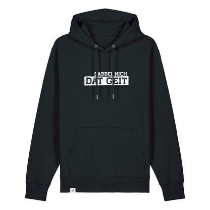 Hoodie in Schwarz mit dem Spruch Sabbel nich dat geit.