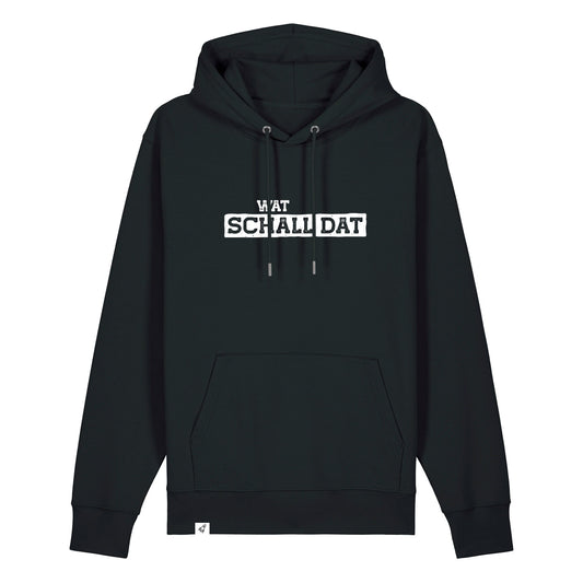 Hoodie in Schwarz mit dem Spruch Wat schall dat.