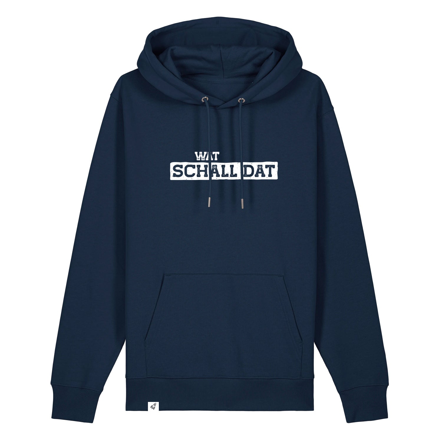 Hoodie in Dunkelblau mit dem Spruch Wat schall dat.