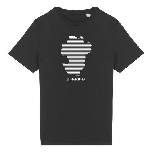 T-Shirt (Unisex / SCHMAL) Dithmarschen Streifen weiß