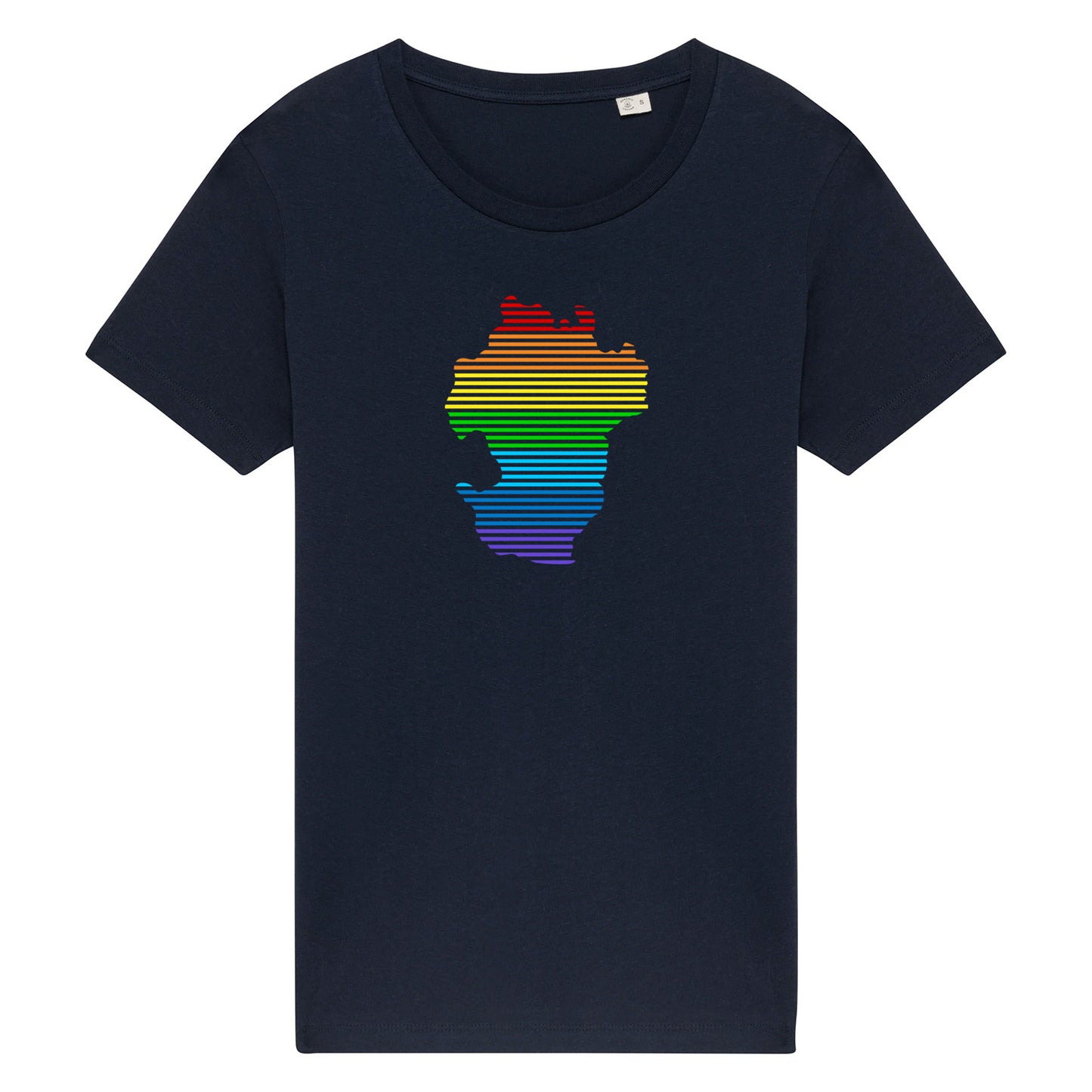 T-Shirt (Damen / SCHMAL) Dithmarschen Streifen Regenbogen