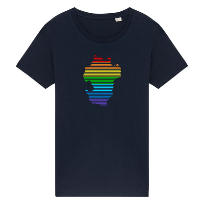 T-Shirt (Damen / SCHMAL) Dithmarschen Streifen Regenbogen