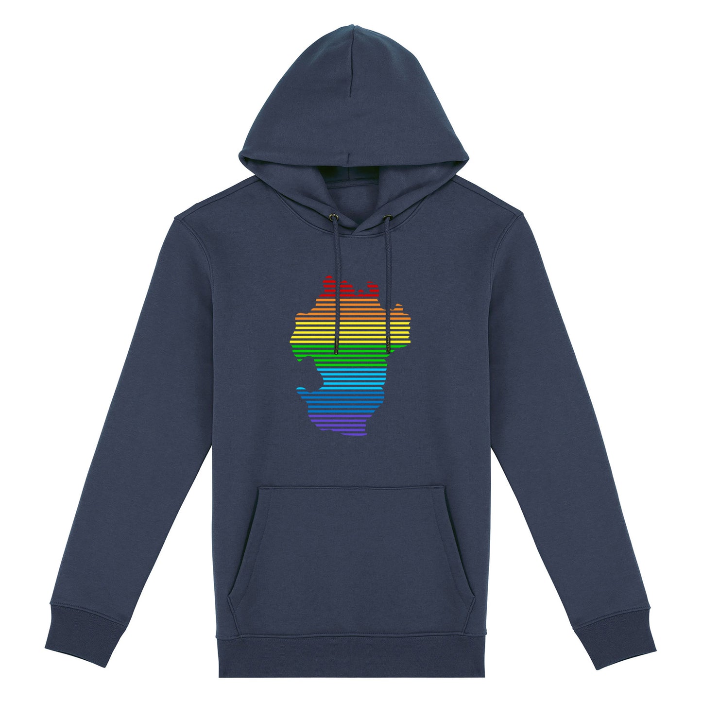 Hoodie (Unisex / SCHMAL) Dithmarschen Streifen Regenbogen