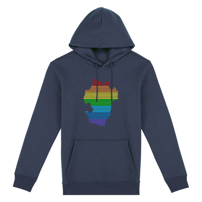 Hoodie (Unisex / SCHMAL) Dithmarschen Streifen Regenbogen