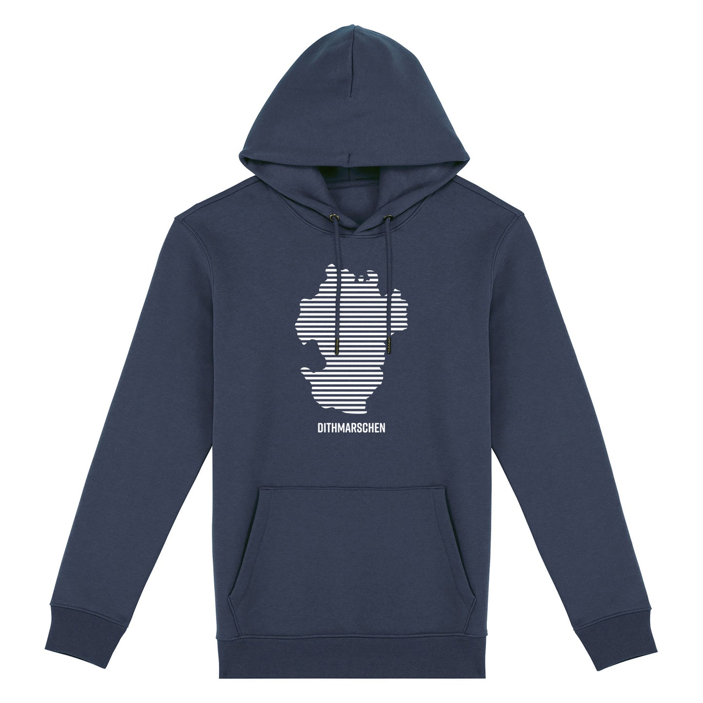 Hoodie (Unisex / SCHMAL) Dithmarschen Streifen weiß